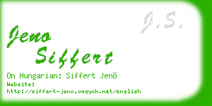 jeno siffert business card